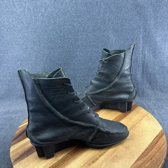 TRIPPEN Germany Women's Medieval Black Leather Platform Boots EU 39 US 8.5 - Picture 7 of 13